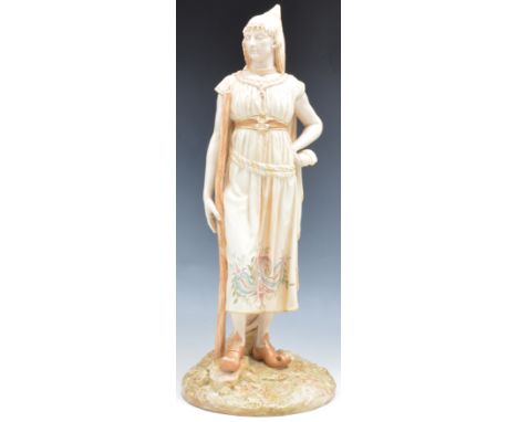 Large Royal Worcester figure of a Persian woman, late 19th Century, pattern no. 1243, restored, 51cm.