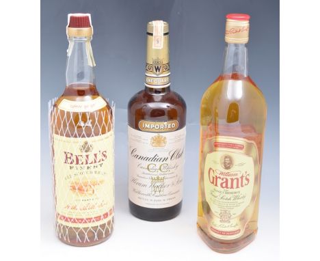 Whisky:  Three one litre bottles of Canadian Club Whisky together with five other bottles of Scotch Whisky, and a bottle of P