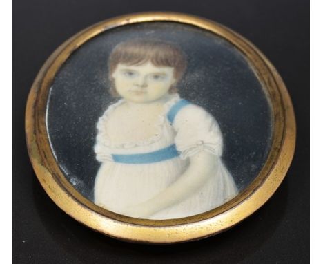 Georgian oval portrait miniature, said to be Frederic Trerick of Woodlawn, Co. Galway, 9cm x 7cm framed and an oval portrait 