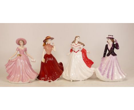 Royal Worcester lady figures Georgina, Oliva and November together with a Leonardo Collection lady figure (4) 