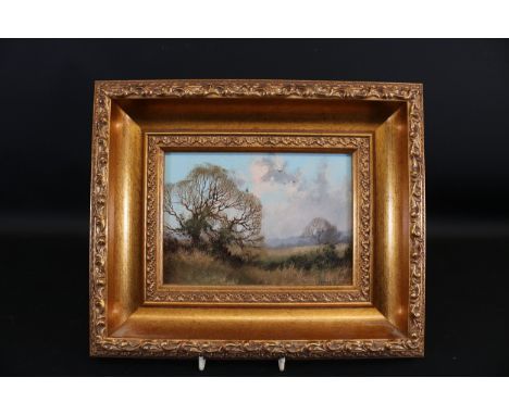Framed Landscape Oil Painting by Lincolnshire Artist James Wright, Part of the English Heritage CollectionThis framed paintin