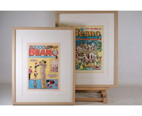 Framed Beano Comic Milestone ReproductionsA collection of two professionally framed reproductions of *The Beano* comic covers