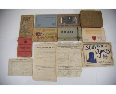 Comprehensive Collection of World War I Memorabilia Including Military Manuals, Postcard Sets, and Official DocumentsThis rem