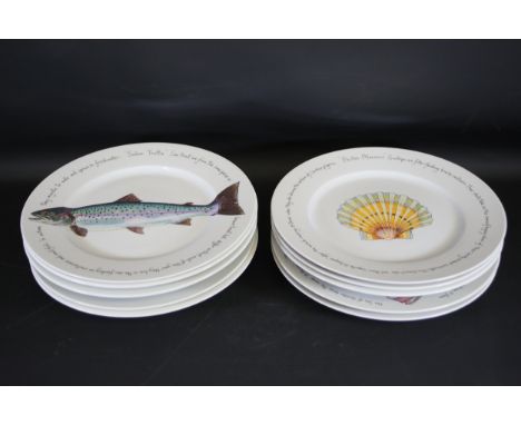 Decorative Ceramic Plate Set by Richard Bramble for Jersey PotteryThis collection features an exquisite series of decorative 
