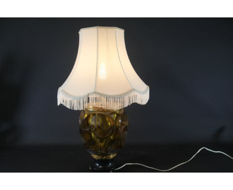 Early 20th-Century Tourbillons René Jules Lalique Amber Glass Vase (c1926)This unique table lamp features an early 20th-centu