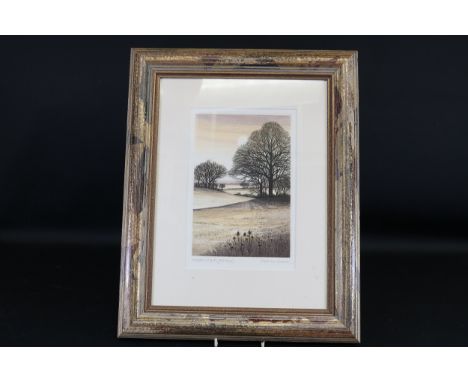 **Antique Framed Hand-Coloured Etching 'Meadow Walk' by Kathleen Caddick (1983) - Artist's Proof X/XV**This beautifully frame