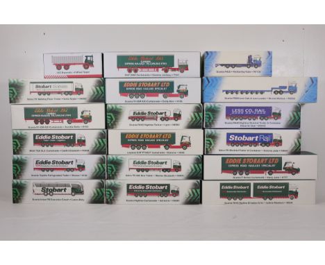 Collection of Eddie Stobart Static Lorry Ornaments with Various Models x18This collection comprises 18 boxed static lorry orn