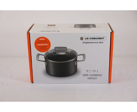 Le Creuset Toughened Non-Stick Deep Casserole, 2.8L, 18cm  A brand-new Le Creuset toughened non-stick deep casserole (faitout