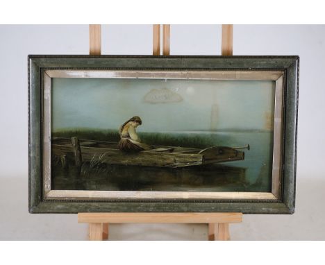 **19th-Century Reverse Glass Painting After Heinrich Vosberg**A reverse glass painting attributed to the style of Heinrich Vo