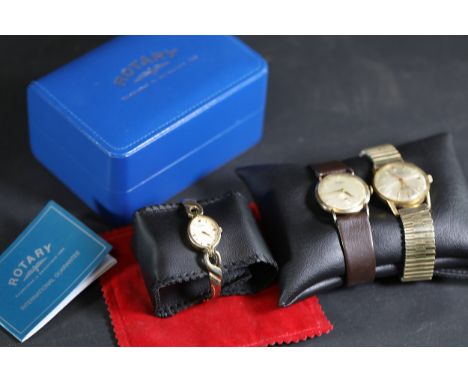 Collection of Three Vintage Watches  A collection of three vintage wristwatches, each presented with their respective accesso