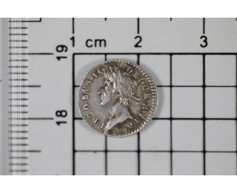 James II 1687 Silver Maundy Penny  A silver Maundy penny from the reign of King James II, dated 1687. The obverse features a 