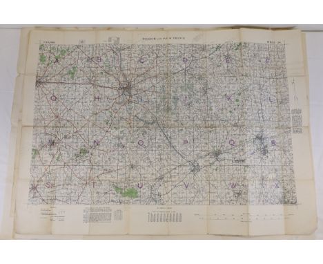 Collection of Approximately 10 WW1 Trench Maps:Including: 1. Belgium and Part of France, Scale 1:40,000, Dated January 19182.