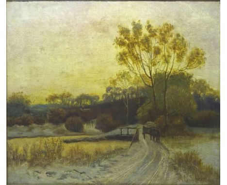 M W SPENCER; horse and cart on a country lane, Oil on Canvas, signed and dated 1908.   16 1/2" (42cms) x 21" (53cms).