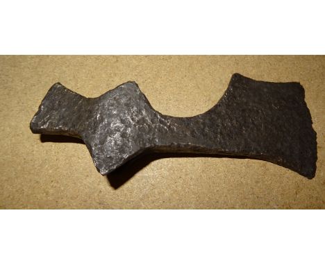 A Viking iron Axe Head circa 10th-11th Century AD.  6 1/2" (16cms) long, understood to be from an East European Private Colle
