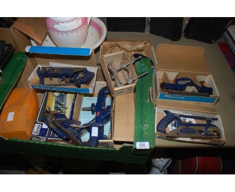 A quantity of Record planes, all boxed including Record 778 and 078 rebate planes, 020C compass plane, 753 fibreboard plane, 