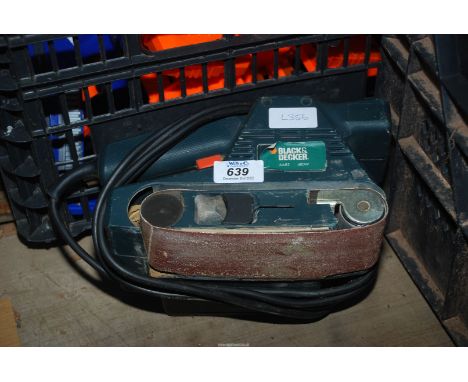 A Black &amp; Decker belt sander.