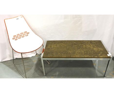 Italian Jam chair by Calligaris and chrome and resin vintage coffee table, 97 x 46 x 38 cm H (2). Not available for in-house 