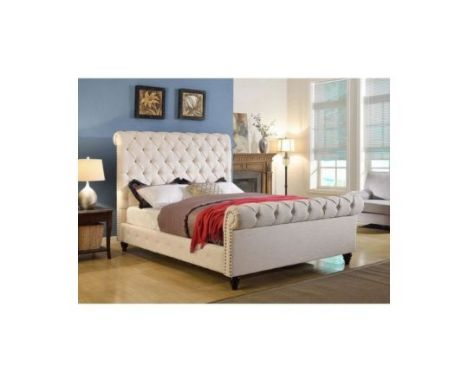 Duchess King Size Sleigh Bed Champagne Velvet A Truly Glamourous Sleigh Bed This Bed Frame Is Fully Upholstered In Luxurious 
