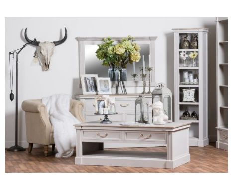 Liberty Large Four Drawer Coffee Table Finished In  Off White This Is A Large Four Drawer Coffee Table With Four Drawers And 