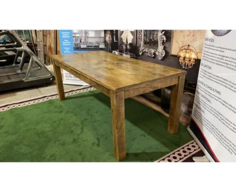 Butchers Block Dining Table A Substanial Solid Plank Top Dining Table with Stunning Finish on Square Chunky Legs W 1940mm D92