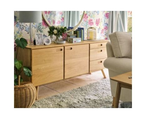 Laura Ashley Hazlemere 2 Door 3 Drawer Sideboard Taking Inspiration From The Iconic Furniture Designs Of The Mid 20th Century