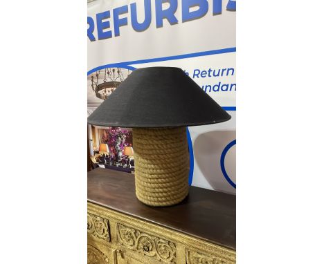 Timothy Oulton Rope Coil Lamp with brand new Hemp Charcoal Coolie shade (Needs new bulb fitting) 450mm (H) 300mm (D) (without