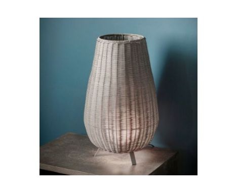 { Option of lots:  354, 355 } Bromley Table Lamp This Freestanding Wicker Bromley Table Lamp Is Crafted From A Light Brown Wi