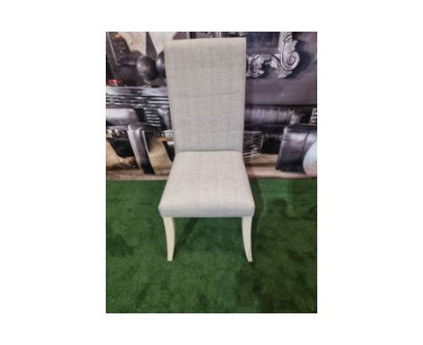 Tall Back Dinign Chair Grey High Back Side Chair With Grey Upholstery With White Wash Legs W 450mm x P 430mm x H 1020mm SR24 