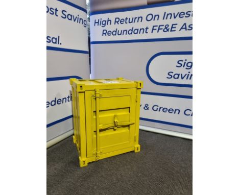 { Option of lots:  504 } Yellow Shipping Container Bedside Cabinet This Bedside Cabinet Is In An Industrial Shipping Containe