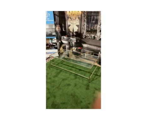 Rothbury Coffee Table Silver And Bevelled Edge Glass Coffee Table W 1200mm D 650mm H 400mm SR173 (5) Ex Display Showroom Item