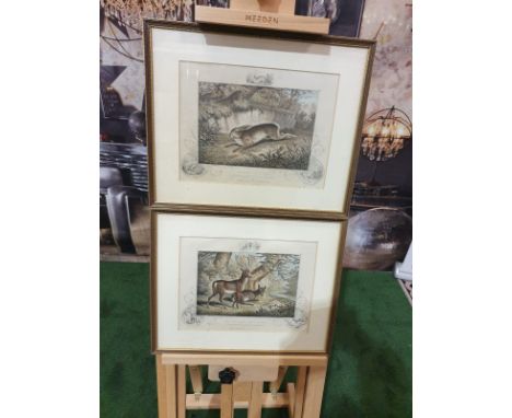 2 x framed lithographic prints Running for "A Ring" Lithograph, hand coloured, c. 1860. publisher : Published by Henry Lea &a