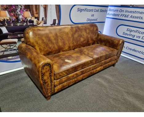 { Option of lots:  477 } Balmoral Leather Sofa An Instant Classic, The Balmoral Vintage Upholstered In Tabac 100% Leather Com