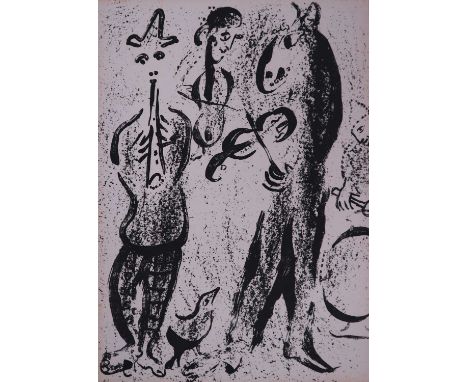 After Marc Chagall (Russian-French 1887-1985), Les Saltimbanques, lithograph, signature verso, mounted and framed. Measuremen