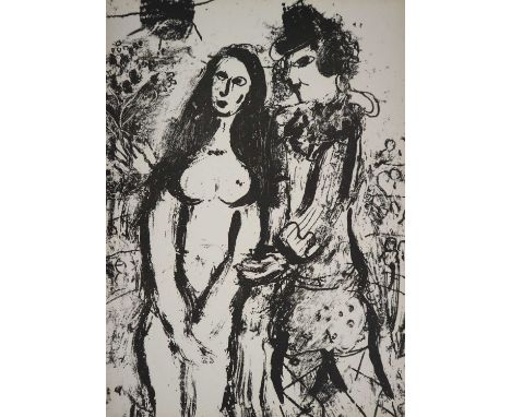 After Marc Chagall (Russian-French 1887-1985), Le Clown Amoureux, lithograph, signature verso, mounted and framed. Measuremen