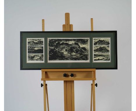 John Piper (British 1911-2001) Trio of Landscape Prints in a frame, numbered 16/20, signed bottom right, mounted and framed. 