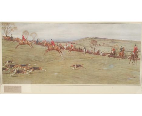 Cecil Aldin, by and after, a pair, The Meynell, coloured print, signed in pencil, 30cm, x 69cm 