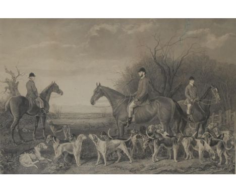 Charles Lewis, by, Thomas Slingsby, after, huntsman and hounds, monochrome engraving, in pencil, Presented to Mr and Mrs Sell