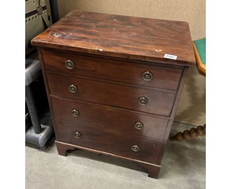 A Georgian commode in form of a chest of drawers converted into a cellarette
