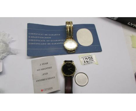 A Buren gent's wrist watch with guarantee and a Citizen Quartz gent's wrist watch (loose back).