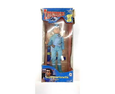 A 2001 boxed Thunderbirds supermarionette puppet of Scott Tracey, by Pelham/Carlton.