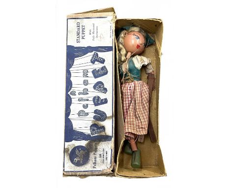 A vintage boxed Pelham marionette puppet, Tyrolean Girl