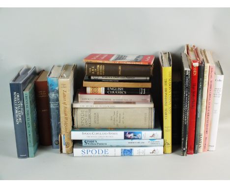 A mixed collection of porcelain and pottery reference books to include Meissen, Oriental Market Export Porcelain, Medical Cer