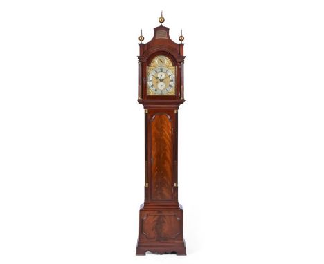 A Good Mahogany Eight Day Longcase Clock, signed Willm Hughes, High Holborn, London, circa 1780, pagoda pediment, brass spher