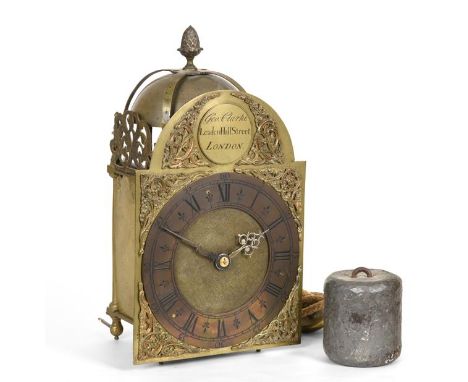 An 18th Century Hook and Spike Lantern Form Wall Clock, signed Geo Clarke, Leaden Hall Street, London, circa 1780, lantern fo