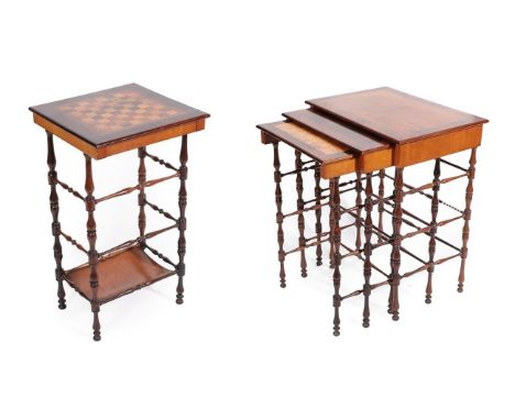 A Nest of Regency Specimen Wood Quartetto Tables, in the manner of Gillow, early 19th century, of graduated rectangular form 