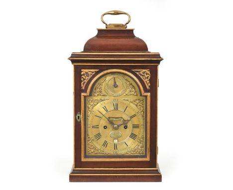 A George III Mahogany Striking Table Clock, signed Natt Style, London circa 1760, mahogany and parcel gilt decorated case wit