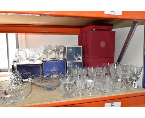 A LARGE COLLECTION OF THOMAS WEBB GLASSWARE to include a box of brandy glasses, box of champagne coupe, assorted aperitif gla