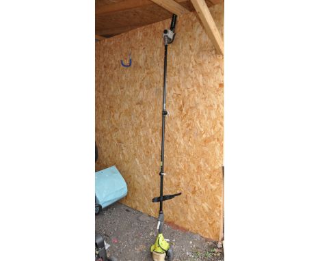 A RYOBI RPH26E PETROL POLE CHAIN SAW with Expand-it fittings (engine pulls freely but hasn't been started)