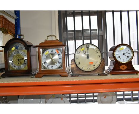 A COLLECTION OF MANTEL CLOCKS, to include Franz Hermle mantel clock eight day, the key is present and it still appears to win