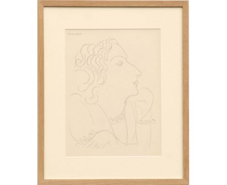 HENRI MATISSE 'Portrait of a woman in profile O3', collotype, 1943, limited edition 950, 35cm x 25cm, framed and glazed.